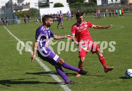 Fussball.  Testspiel. Austria Klagenfurt gegen GAK. Kosmas Gkezos (Klagenfurt),  Viktring, 8.9.2023.
Foto: Kuess
---
pressefotos, pressefotografie, kuess, qs, qspictures, sport, bild, bilder, bilddatenbank