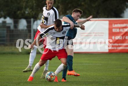 Fussball Kaerntner Liga. Kraig gegen Spittal. Martin Franz Alexander Lamzari   (Kraig),   Igor Kondic (Spittal). Kraig, am 9.9.2023.
Foto: Kuess
---
pressefotos, pressefotografie, kuess, qs, qspictures, sport, bild, bilder, bilddatenbank