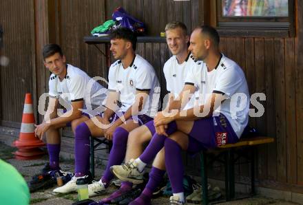 Fussball.  Testspiel. Austria Klagenfurt gegen GAK. Till Schumacher, Simon Straudi, Christopher Cvetko, Rico Benatelli (Klagenfurt). Viktring, 8.9.2023.
Foto: Kuess
---
pressefotos, pressefotografie, kuess, qs, qspictures, sport, bild, bilder, bilddatenbank