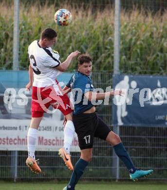 Fussball Kaerntner Liga. Kraig gegen Spittal.   Lukas Hoeberl (Kraig),    Killian Brandner (Spittal). Kraig, am 9.9.2023.
Foto: Kuess
---
pressefotos, pressefotografie, kuess, qs, qspictures, sport, bild, bilder, bilddatenbank