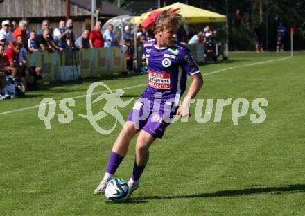 Fussball.  Testspiel. Austria Klagenfurt gegen GAK. Aaron Sky Schwarz  (Klagenfurt). Viktring, 8.9.2023.
Foto: Kuess
---
pressefotos, pressefotografie, kuess, qs, qspictures, sport, bild, bilder, bilddatenbank