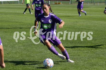 Fussball Frauen. OEFB Cup. SK Austria Klagenfurt gegen GAK.  Valentina Charlotte Eberhart
  (Austria Klagenfurt). Glanegg, am 10.9.2023.
Foto: Kuess
---
pressefotos, pressefotografie, kuess, qs, qspictures, sport, bild, bilder, bilddatenbank