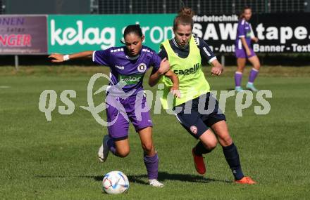 Fussball Frauen. OEFB Cup. SK Austria Klagenfurt gegen GAK.  Valentina Charlotte Eberhart  (Austria Klagenfurt). Glanegg, am 10.9.2023.
Foto: Kuess
---
pressefotos, pressefotografie, kuess, qs, qspictures, sport, bild, bilder, bilddatenbank