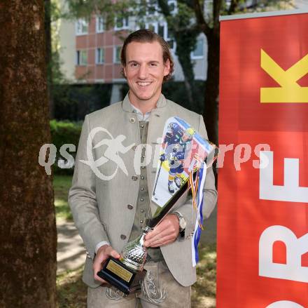 Eishockey. ICE Hockey League. Wahl zum Kaerntner Eishockey Superstar. Philipp Lindner (VSV). Velden, am 12.9.2023.
Foto: Kuess
---
pressefotos, pressefotografie, kuess, qs, qspictures, sport, bild, bilder, bilddatenbank