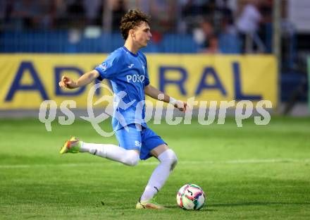 Fussball Kaerntner Liga. SAK gegen Donau.  Jan Sasa Ogris-Martic   (SAK).  Klagenfurt, am 15.9.2023.
Foto: Kuess
---
pressefotos, pressefotografie, kuess, qs, qspictures, sport, bild, bilder, bilddatenbank