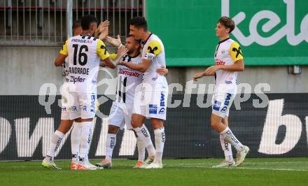 Fussball Bundesliga. SK Austria Klagenfurt gegen LASK.   Torjubel   (LASK).  Klagenfurt, am 16.9.2023.
Foto: Kuess
---
pressefotos, pressefotografie, kuess, qs, qspictures, sport, bild, bilder, bilddatenbank