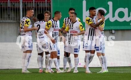 Fussball Bundesliga. SK Austria Klagenfurt gegen LASK. Torjubel   (LASK).  Klagenfurt, am 16.9.2023.
Foto: Kuess
---
pressefotos, pressefotografie, kuess, qs, qspictures, sport, bild, bilder, bilddatenbank