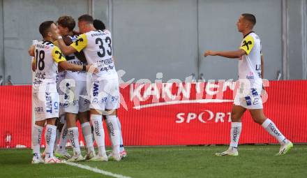 Fussball Bundesliga. SK Austria Klagenfurt gegen LASK.  Torjubel (LASK).  Klagenfurt, am 16.9.2023.
Foto: Kuess
---
pressefotos, pressefotografie, kuess, qs, qspictures, sport, bild, bilder, bilddatenbank