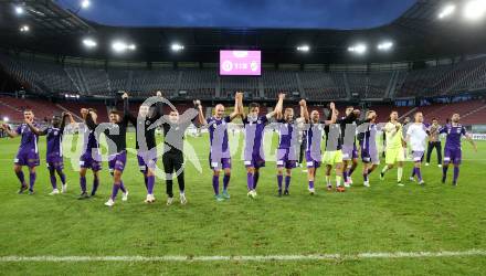 Fussball Bundesliga. SK Austria Klagenfurt gegen SC Austria Lustenau.  Jubel  (Klagenfurt).  Klagenfurt, am 23.9.2023.
Foto: Kuess
---
pressefotos, pressefotografie, kuess, qs, qspictures, sport, bild, bilder, bilddatenbank