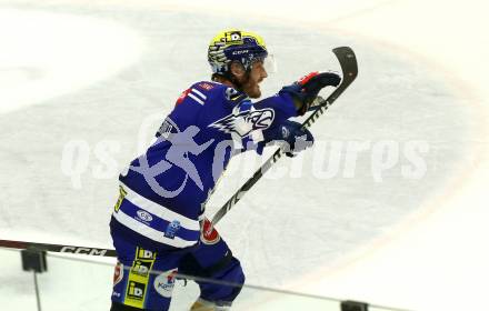 EBEL. Eishockey Bundesliga. EC VSV gegen HC Innsbruck Die Haie.  Torjubel Alexander Rauchenwald   (VSV). Villach, am 22.9.2023
Foto: Kuess
www.qspictures.net
---
pressefotos, pressefotografie, kuess, qs, qspictures, sport, bild, bilder, bilddatenbank