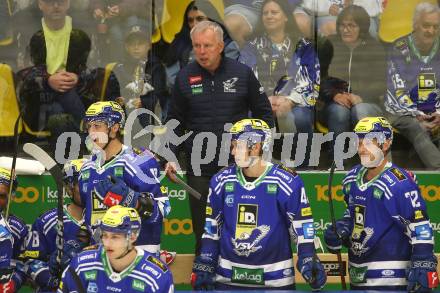 EBEL. Eishockey Bundesliga. EC VSV gegen HC Innsbruck Die Haie.  Trainer Rob Daum   (VSV). Villach, am 22.9.2023
Foto: Kuess
www.qspictures.net
---
pressefotos, pressefotografie, kuess, qs, qspictures, sport, bild, bilder, bilddatenbank