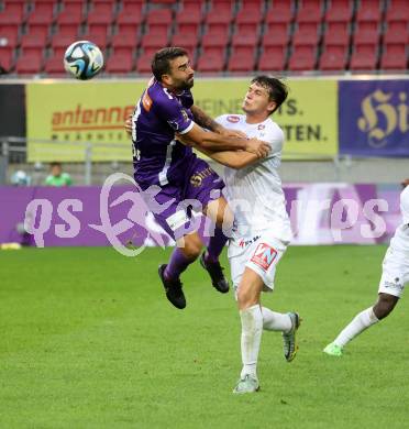 Fussball Bundesliga. SK Austria Klagenfurt gegen SC Austria Lustenau.  Kosmas Gkezos  (Klagenfurt).  Klagenfurt, am 23.9.2023.
Foto: Kuess
---
pressefotos, pressefotografie, kuess, qs, qspictures, sport, bild, bilder, bilddatenbank