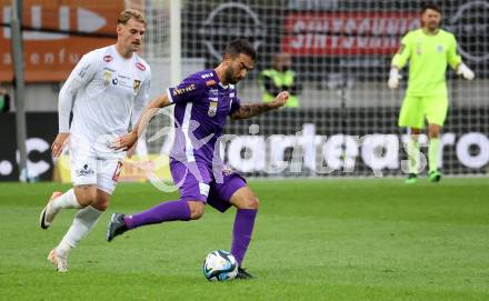 Fussball Bundesliga. SK Austria Klagenfurt gegen SC Austria Lustenau.   Kosmas Gkezos (Klagenfurt).  Klagenfurt, am 23.9.2023.
Foto: Kuess
---
pressefotos, pressefotografie, kuess, qs, qspictures, sport, bild, bilder, bilddatenbank