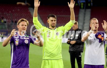 Fussball Bundesliga. SK Austria Klagenfurt gegen SC Austria Lustenau.  Aaron Sky Schwarz, Phillip Menzel, Florian Jaritz  (Klagenfurt).  Klagenfurt, am 23.9.2023.
Foto: Kuess
---
pressefotos, pressefotografie, kuess, qs, qspictures, sport, bild, bilder, bilddatenbank