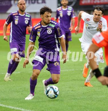 Fussball Bundesliga. SK Austria Klagenfurt gegen SC Austria Lustenau.  Simon Straudi  (Klagenfurt).  Klagenfurt, am 23.9.2023.
Foto: Kuess
---
pressefotos, pressefotografie, kuess, qs, qspictures, sport, bild, bilder, bilddatenbank