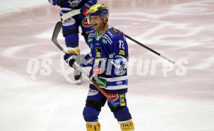 EBEL. Eishockey Bundesliga. EC VSV gegen Asiago Hockey.   Torjubel John Hughes  (VSV).  Villach, am 26.9.2023
Foto: Kuess
www.qspictures.net
---
pressefotos, pressefotografie, kuess, qs, qspictures, sport, bild, bilder, bilddatenbank