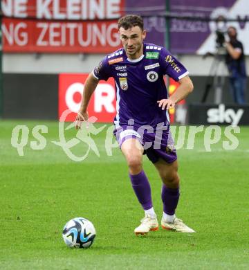 Fussball Bundesliga. SK Austria Klagenfurt gegen FC Red Bull Salzburg.   Andrew Irving (Klagenfurt).  Klagenfurt, am 8.10.2023.
Foto: Kuess
---
pressefotos, pressefotografie, kuess, qs, qspictures, sport, bild, bilder, bilddatenbank