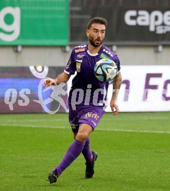 Fussball Bundesliga. SK Austria Klagenfurt gegen FC Red Bull Salzburg.  Kosmas Gkezos  (Klagenfurt).  Klagenfurt, am 8.10.2023.
Foto: Kuess
---
pressefotos, pressefotografie, kuess, qs, qspictures, sport, bild, bilder, bilddatenbank