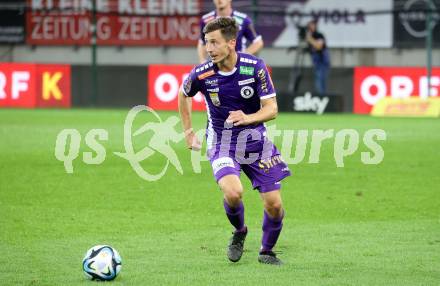 Fussball Bundesliga. SK Austria Klagenfurt gegen FC Red Bull Salzburg.  Till Schumacher  (Klagenfurt).  Klagenfurt, am 8.10.2023.
Foto: Kuess
---
pressefotos, pressefotografie, kuess, qs, qspictures, sport, bild, bilder, bilddatenbank