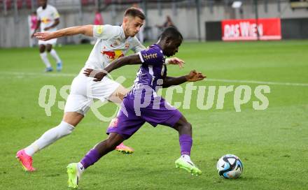 Fussball Bundesliga. SK Austria Klagenfurt gegen FC Red Bull Salzburg. Solomon Bonnah,   (Klagenfurt).  Klagenfurt, am 8.10.2023.
Foto: Kuess
---
pressefotos, pressefotografie, kuess, qs, qspictures, sport, bild, bilder, bilddatenbank