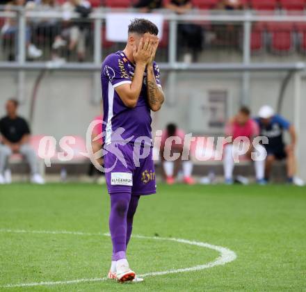 Fussball Bundesliga. SK Austria Klagenfurt gegen FC Red Bull Salzburg.   Sinan Karweina (Klagenfurt).  Klagenfurt, am 8.10.2023.
Foto: Kuess
---
pressefotos, pressefotografie, kuess, qs, qspictures, sport, bild, bilder, bilddatenbank