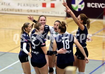 Volleyball. CEV Volleyball Challenge Cup 2024  Women. ATSC Wildcats gegen ZOK UB (SRB).     Jubel  (Wildcats). Klagenfurt, am 11.10.2023.
Foto: Kuess
www.qspictures.net
---
pressefotos, pressefotografie, kuess, qs, qspictures, sport, bild, bilder, bilddatenbank