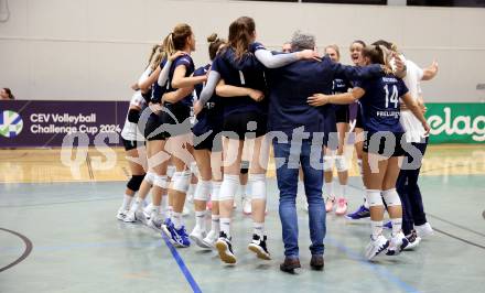 Volleyball. CEV Volleyball Challenge Cup 2024  Women. ATSC Wildcats gegen ZOK UB (SRB).     Jubel (Wildcats). Klagenfurt, am 11.10.2023.
Foto: Kuess
www.qspictures.net
---
pressefotos, pressefotografie, kuess, qs, qspictures, sport, bild, bilder, bilddatenbank