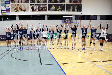 Volleyball. CEV Volleyball Challenge Cup 2024  Women. ATSC Wildcats gegen ZOK UB (SRB).     Jubel (Wildcats). Klagenfurt, am 11.10.2023.
Foto: Kuess
www.qspictures.net
---
pressefotos, pressefotografie, kuess, qs, qspictures, sport, bild, bilder, bilddatenbank