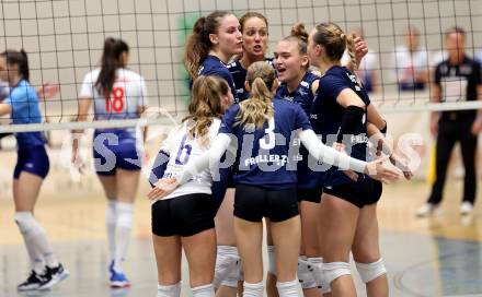 Volleyball. CEV Volleyball Challenge Cup 2024  Women. ATSC Wildcats gegen ZOK UB (SRB).     Jubel  (Wildcats). Klagenfurt, am 11.10.2023.
Foto: Kuess
www.qspictures.net
---
pressefotos, pressefotografie, kuess, qs, qspictures, sport, bild, bilder, bilddatenbank