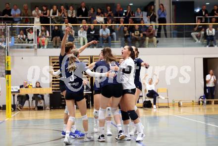 Volleyball. CEV Volleyball Challenge Cup 2024  Women. ATSC Wildcats gegen ZOK UB (SRB).     Jubel (Wildcats). Klagenfurt, am 11.10.2023.
Foto: Kuess
www.qspictures.net
---
pressefotos, pressefotografie, kuess, qs, qspictures, sport, bild, bilder, bilddatenbank