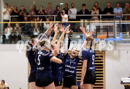 Volleyball. CEV Volleyball Challenge Cup 2024  Women. ATSC Wildcats gegen ZOK UB (SRB).     Jubel (Wildcats). Klagenfurt, am 11.10.2023.
Foto: Kuess
www.qspictures.net
---
pressefotos, pressefotografie, kuess, qs, qspictures, sport, bild, bilder, bilddatenbank