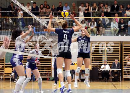 Volleyball. CEV Volleyball Challenge Cup 2024  Women. ATSC Wildcats gegen ZOK UB (SRB).     HOLZINGER Nicole, JONTES Katja (Wildcats). Klagenfurt, am 11.10.2023.
Foto: Kuess
www.qspictures.net
---
pressefotos, pressefotografie, kuess, qs, qspictures, sport, bild, bilder, bilddatenbank