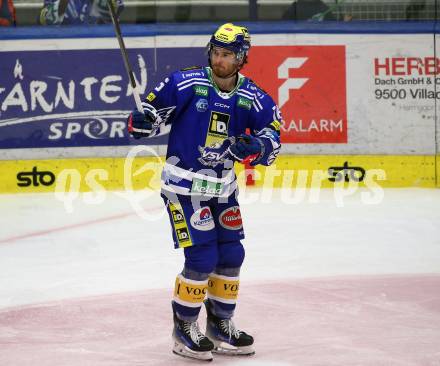 EBEL. Eishockey Bundesliga. EC VSV gegen BEMER Pioneers Vorarlberg.  Torjubel Kevin Hancock (VSV). Villach, am 14.10.2023
Foto: Kuess
www.qspictures.net
---
pressefotos, pressefotografie, kuess, qs, qspictures, sport, bild, bilder, bilddatenbank