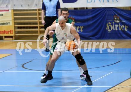 Basketball 2. Liga 2023/2024. Grunddurchgang 2. Runde.  KOS Celovec gegen Dornbirn Lions.  Anton Marusic (KOS),  Toni Cutuk (Dornbirn). Klagenfurt, am 14.10.2023.
Foto: Kuess
www.qspictures.net
---
pressefotos, pressefotografie, kuess, qs, qspictures, sport, bild, bilder, bilddatenbank