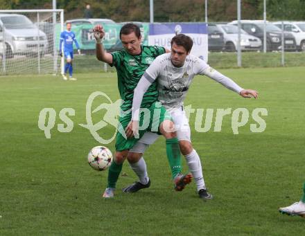 Fussball. Kaerntner Liga. Landskron gegen Koettmannsdorf.   Philipp Gatti (Landskron),    Stephan Borovnik (Koettmannsdorf).  Landskron, 21.10.2023.
Foto: Kuess
www.qspictures.net
---
pressefotos, pressefotografie, kuess, qs, qspictures, sport, bild, bilder, bilddatenbank