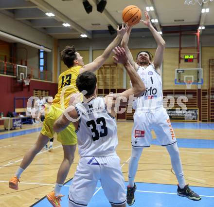 Basketball 2. Liga 2023/2024. Grunddurchgang 3. Runde.  Woerthersee Piraten gegen Kufstein Towers. Alexander Pirker, (Piraten),  Aleksander Modianovski  (Kufstein). Klagenfurt, am 21.10.2023.
Foto: Kuess
www.qspictures.net
---
pressefotos, pressefotografie, kuess, qs, qspictures, sport, bild, bilder, bilddatenbank