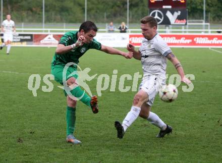 Fussball. Kaerntner Liga. Landskron gegen Koettmannsdorf.  Philipp Gatti  (Landskron),  Ziga Erzen  (Koettmannsdorf).  Landskron, 21.10.2023.
Foto: Kuess
www.qspictures.net
---
pressefotos, pressefotografie, kuess, qs, qspictures, sport, bild, bilder, bilddatenbank