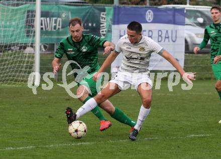 Fussball. Kaerntner Liga. Landskron gegen Koettmannsdorf.   Alexander Reichmann (Landskron),   Matteo Juvan (Koettmannsdorf).  Landskron, 21.10.2023.
Foto: Kuess
www.qspictures.net
---
pressefotos, pressefotografie, kuess, qs, qspictures, sport, bild, bilder, bilddatenbank