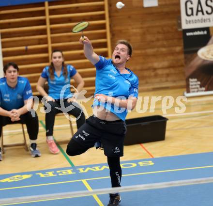 Badminton. ASKOE Kelag Kaernten.  Martin Cerkovnik . Klagenfurt, 15.10.2023
Foto: Kuess
www.qspictures.net
---
pressefotos, pressefotografie, kuess, qs, qspictures, sport, bild, bilder, bilddatenbank