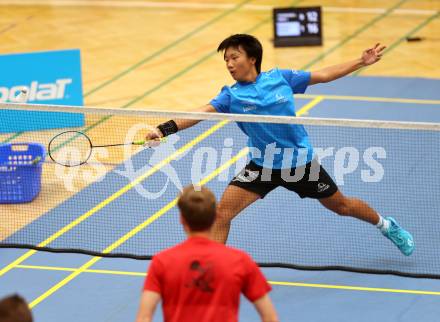 Badminton. ASKOE Kelag Kaernten. Simon Wang  . Klagenfurt, 15.10.2023
Foto: Kuess
www.qspictures.net
---
pressefotos, pressefotografie, kuess, qs, qspictures, sport, bild, bilder, bilddatenbank