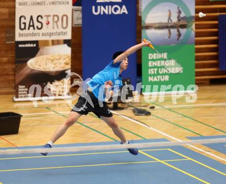 Badminton. ASKOE Kelag Kaernten. Shangzu Zhan  . Klagenfurt, 15.10.2023
Foto: Kuess
www.qspictures.net
---
pressefotos, pressefotografie, kuess, qs, qspictures, sport, bild, bilder, bilddatenbank