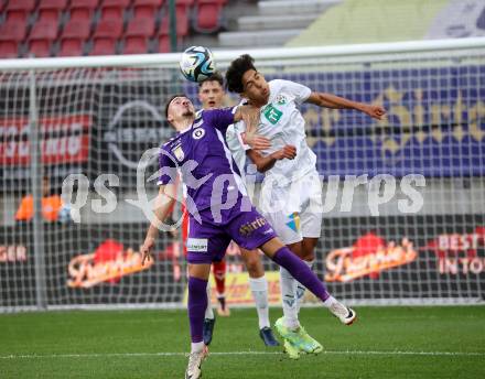 Fussball Bundesliga. SK Austria Klagenfurt gegen WSG Tirol. Sinan Karweina  (Klagenfurt),    Cem Uestuendag (Tirol).  Klagenfurt, am 28.10.2023.
Foto: Kuess
www.qspictures.net
---
pressefotos, pressefotografie, kuess, qs, qspictures, sport, bild, bilder, bilddatenbank