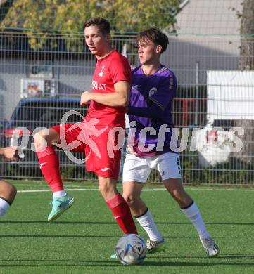 Fussball Kaerntner Liga. SK Austria Klagenfurt gegen SAK. Matthias Dollinger (Austria Klagenfurt), Izidor Erazem Kamsek Klagenfurt, am 28.10.2023.
Foto: Kuess
---
pressefotos, pressefotografie, kuess, qs, qspictures, sport, bild, bilder, bilddatenbank