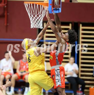 Basketball  2023/2024. Basketball Austria Cup.  Woerthersee Piraten gegen Traiskirchen Lions.  Shawn L. Ray (Piraten),  Demarcus Demonia (Traiskirchen). Klagenfurt, am 28.10.2023.
Foto: Kuess
www.qspictures.net
---
pressefotos, pressefotografie, kuess, qs, qspictures, sport, bild, bilder, bilddatenbank