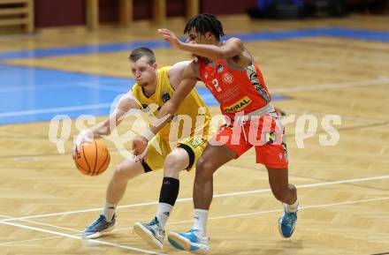 Basketball  2023/2024. Basketball Austria Cup.  Woerthersee Piraten gegen Traiskirchen Lions.  Jernej Andolsek Heine (Piraten),  Obinna Anthony Ndukwe (Traiskirchen). Klagenfurt, am 28.10.2023.
Foto: Kuess
www.qspictures.net
---
pressefotos, pressefotografie, kuess, qs, qspictures, sport, bild, bilder, bilddatenbank