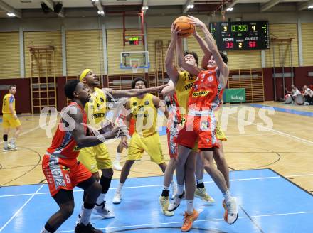 Basketball  2023/2024. Basketball Austria Cup.  Woerthersee Piraten gegen Traiskirchen Lions.  
Alexander Pirker, Shawn L. Ray (Piraten), Nils Kuehteubl,  Davon Clare (Traiskirchen). Klagenfurt, am 28.10.2023.
Foto: Kuess
www.qspictures.net
---
pressefotos, pressefotografie, kuess, qs, qspictures, sport, bild, bilder, bilddatenbank