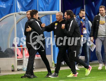 Fussball Bundesliga. SK Austria Klagenfurt gegen WSG Tirol.  Jubel Trainer Peter Pacult,   (Klagenfurt).  Klagenfurt, am 28.10.2023.
Foto: Kuess
www.qspictures.net
---
pressefotos, pressefotografie, kuess, qs, qspictures, sport, bild, bilder, bilddatenbank