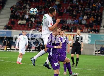 Fussball Bundesliga. SK Austria Klagenfurt gegen WSG Tirol.  Florian Jaritz (Klagenfurt),   Felix Bacher  (Tirol).  Klagenfurt, am 28.10.2023.
Foto: Kuess
www.qspictures.net
---
pressefotos, pressefotografie, kuess, qs, qspictures, sport, bild, bilder, bilddatenbank