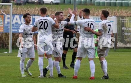 Fussball. Kaerntner Liga. Koettmannsdorf gegen Donau.  Torjubel Adrian Stroj, Luka Djukic, Nace Erzen, Adis Ajkic, Ziga Erzen  (Koettmanndorf). Koettmannsdorf, 29.10.2023.
Foto: Kuess
www.qspictures.net
---
pressefotos, pressefotografie, kuess, qs, qspictures, sport, bild, bilder, bilddatenbank