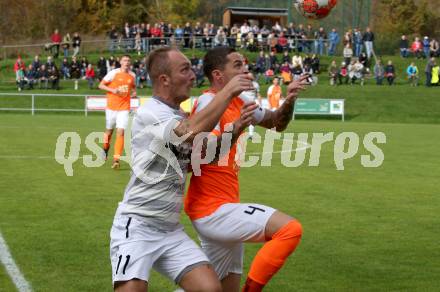 Fussball. Kaerntner Liga. Koettmannsdorf gegen Donau.  Aner Mandzic  (Koettmanndorf),  Sebastian Michael Layroutz  (Donau). Koettmannsdorf, 29.10.2023.
Foto: Kuess
www.qspictures.net
---
pressefotos, pressefotografie, kuess, qs, qspictures, sport, bild, bilder, bilddatenbank